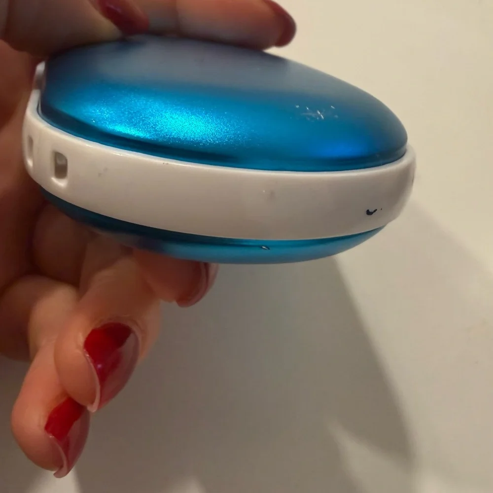 Portable Hand Warmer Power Bank - Metallic Blue & White